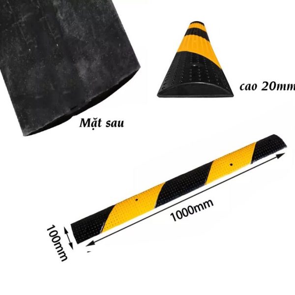 Alternative view of Gờ giảm tốc cao su khi xuống dốc hầm gửi xe | KT 1000x100x20mm