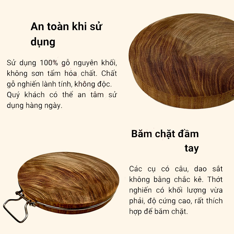 Thớt gỗ nghiến không chứa hóa chất