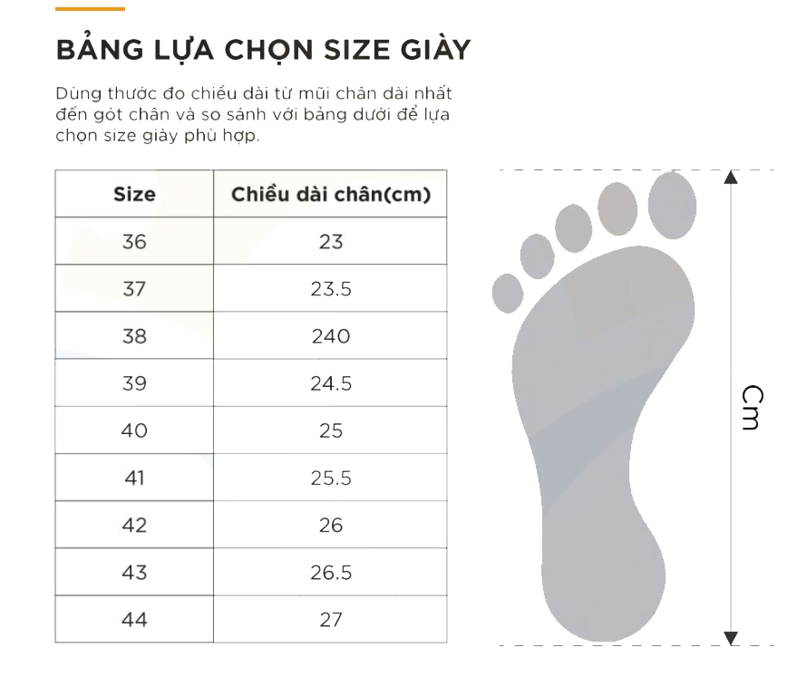 Size giày bảo hộ