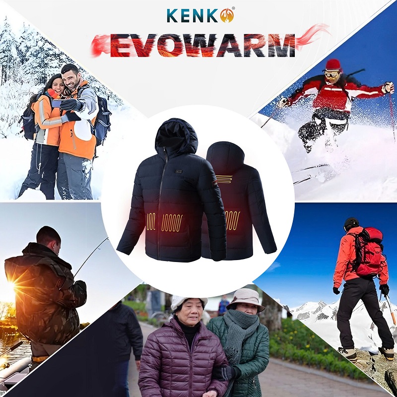 Áo sưởi ấm Kenko cao cấp Evowarm | Siêu ấm, chống nước, mưa tuyết tuyệt đối