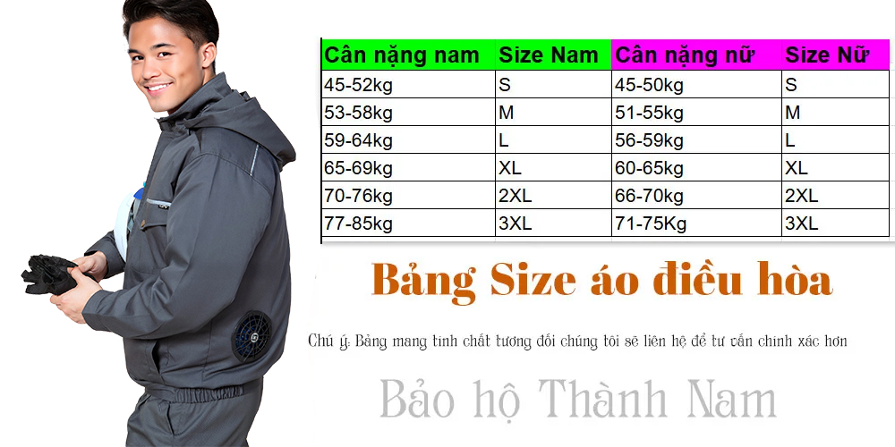 Size áo điều hòa GIFV/Daiki