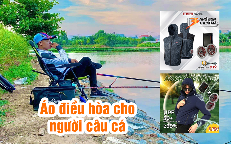Mẫu áo điều hòa gắn quạt cho anh em câu cá Mẫu áo điều hòa gắn quạt cho anh em câu cá