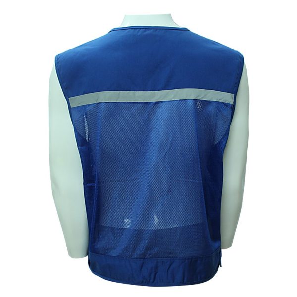 Alternative view of Áo gile 4 túi hộp vải lưới màu xanh blue
