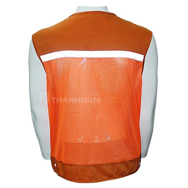 Alternative view of Áo gile 4 túi hộp vải lưới màu cam