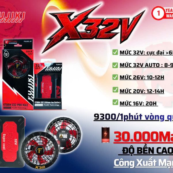 Alternative view of Áo điều hòa Fujiki X32 - Quạt 32v | Pin 30.000mAh