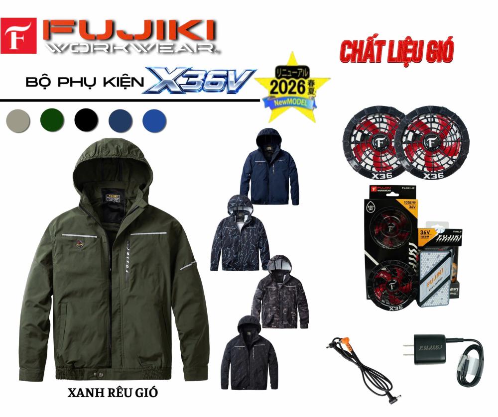Áo điều hòa FUJIKI X36 - Pin 30.000mAh, Quạt 36v siêu khỏe - Ảnh 5