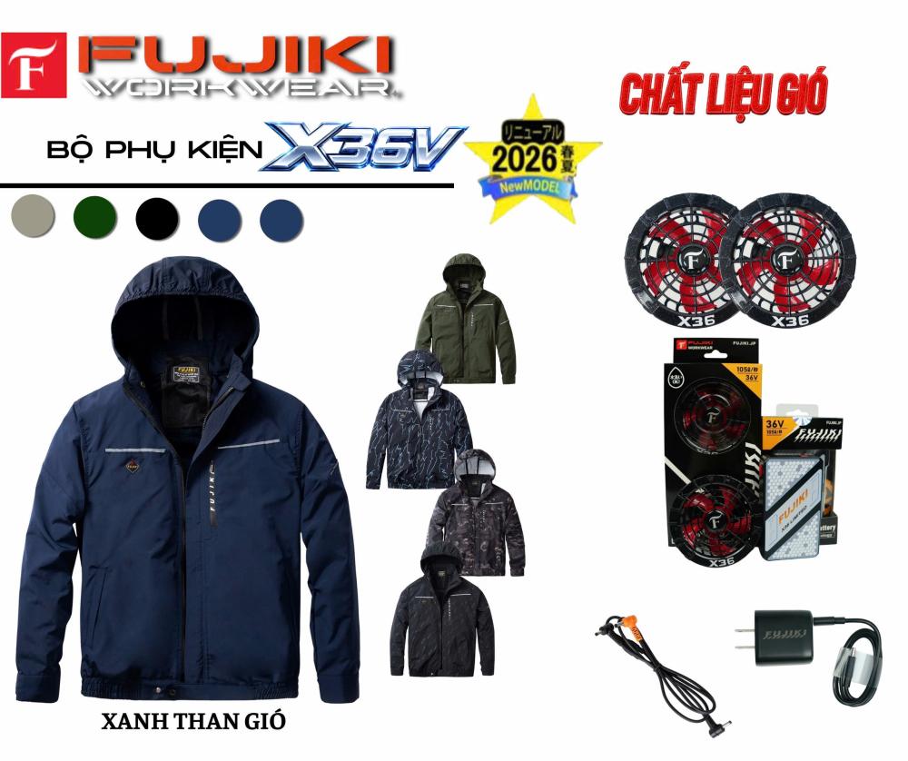 Áo điều hòa FUJIKI X36 - Pin 30.000mAh, Quạt 36v siêu khỏe - Ảnh 4