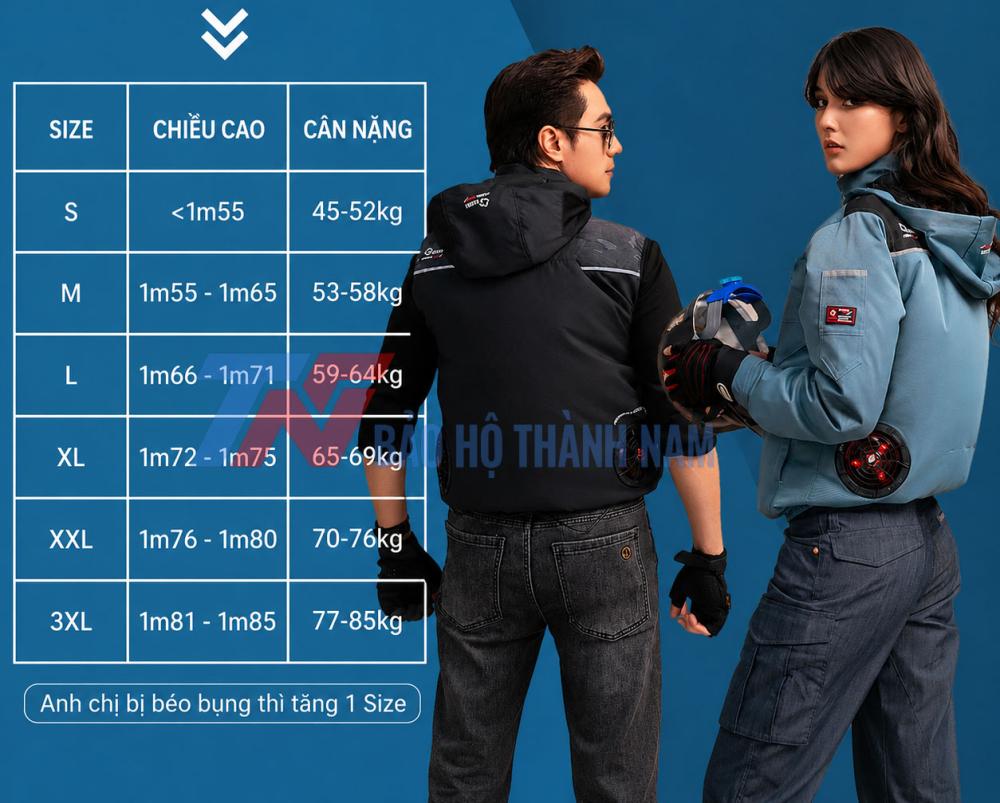 Size áo điều hòa